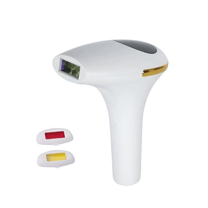 Nektle IPL Hair Removal Device â€“ 999,999 Flashes Permanent Laser Epilator for Women & Men, 5 Levels, Skin Rejuvenation & Acne Treatment, Painless at-Home Quartz Lamp (White & Gold)